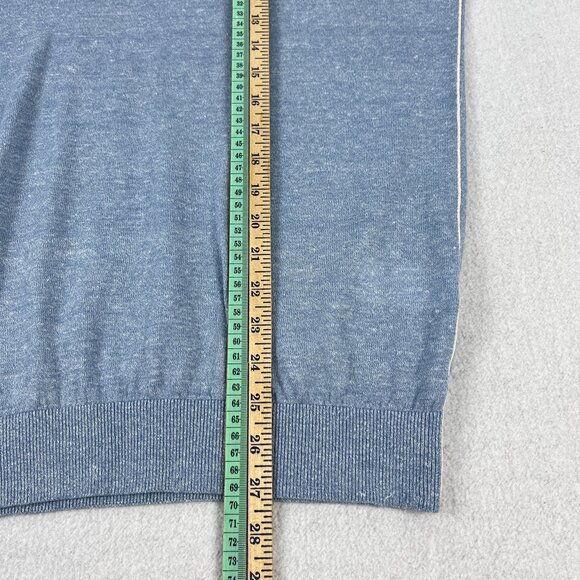 Reiss Grayson Sweater Mens S Linen Wool Blend Light Blue Long Sleeve Crew Jumper - Picture 9 of 10